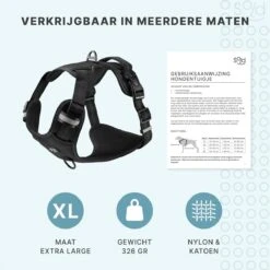Hondentuigje - Anti-Trek Tuig - Hondenharnas - Y Tuig Hond - Reflecterend - Zwart - Maat XL -Hondenartikelen Winkel 1200x1200 2287