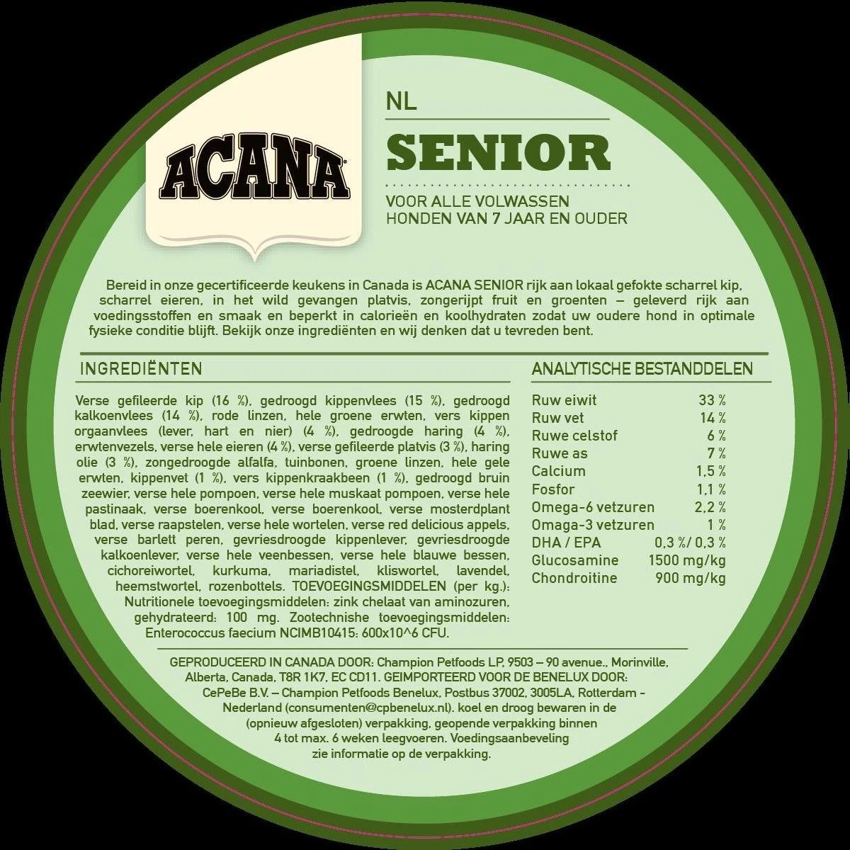 Acana Heritage Senior Dog - 11.4 KG 2 Acana Heritage Senior Dog - 11.4 KG - Afbeelding 2