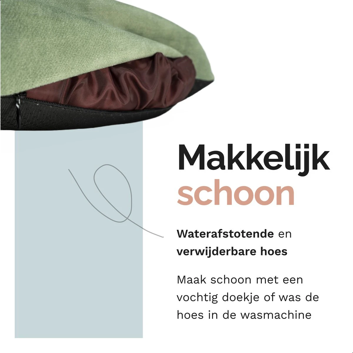 Rexproduct Hondenkussen - Hondenmand - Hondenbed Met Rits En Wasbaar - Manden & Kussens 90 X 110 CM - 0 Tot 80 Kg - SoftPet Groen 5 Rexproduct Hondenkussen - Hondenmand - Hondenbed Met Rits En Wasbaar - Manden & Kussens 90 X 110 CM - 0 Tot 80 Kg - SoftPet Groen - Afbeelding 5