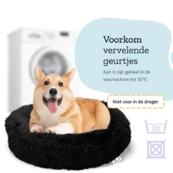 All 4 Pets Supply® Hondenmand Donut - Kattenmand - Maat S - Geschikt Voor Honden/katten Tot 40 Cm - Hondenkussen - Zwart -Hondenartikelen Winkel 1200x1200 357