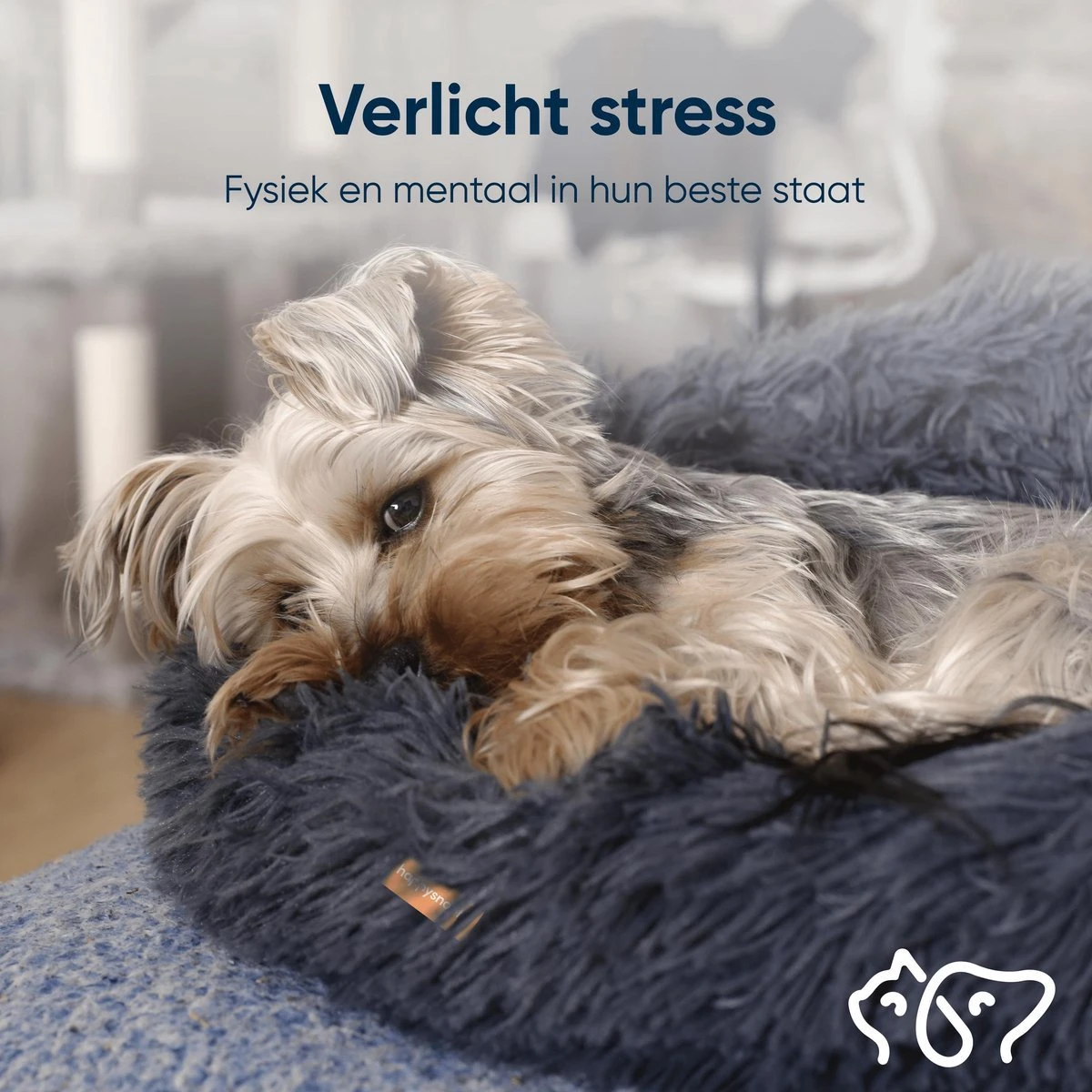 RK® Donut Hondenmand - Zacht Pluche Hondenmand - Hondenbed - 70cm - Hondenkussen - Kattenmand - Grijs Grey 2 RK® Donut Hondenmand - Zacht Pluche Hondenmand - Hondenbed - 70cm - Hondenkussen - Kattenmand - Grijs Grey - Afbeelding 2