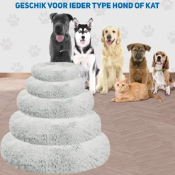Pawzle Hondenmand - Donut Hondenkussen - Kattenmand - Bed Voor Honden & Katten - Wasbaar - 100cm - Grijs -Hondenartikelen Winkel 1200x1200 481