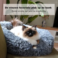 Hondenmand Donut – 60 Cm - Honden Mand – Pluche – Fluffy – Extra Zacht - Hondenkussen – Kattenkussen – Bed - Wasbaar Met Rits – Hondenmanden – Rond – Bank – Grijs - Qwality -Hondenartikelen Winkel 1200x1200 548