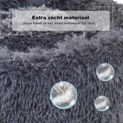 Hondenmand Donut – 70 Cm - Honden Mand – Pluche – Fluffy – Extra Zacht - Kattenmand - Hondenkussen – Kattenkussen – Bed - Wasbaar Met Rits – Hondenmanden – Rond – Bank – Grijs - Qwality -Hondenartikelen Winkel 1200x1200 589