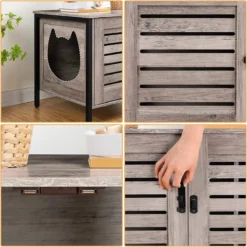 Houten Kattenhuis - Kattenkast Voor Binnen & Buiten - Kattenhok - Kattenhuisje Hout Met Deur En Gat - Hondenhok Voor Kleine Honden - 80 X 45 X 50.5 Cm -Hondenartikelen Winkel 1200x1200 697