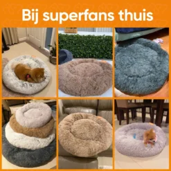 Happysnoots Hondenmand Met Rits - 80cm - Hondenbed - Donut Dog Bed - Fluffy - Grijs - Wasbaar -Hondenartikelen Winkel 1200x1200 811