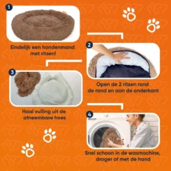 Happysnoots Hondenmand Met Rits - 80cm - Hondenbed - Donut Dog Bed - Fluffy - Grijs - Wasbaar -Hondenartikelen Winkel 1200x1200 814