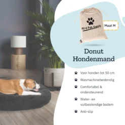 All 4 Pets Supply® Hondenmand Donut - Maat M - Geschikt Voor Honden Tot 50 Cm - Hondenkussen - Zwart -Hondenartikelen Winkel 1200x1200 880