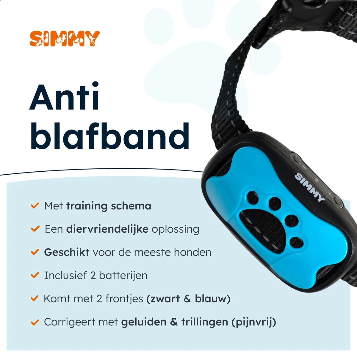 Simmy Anti Blafband - Diervriendelijke Opvoedingshalsband - Zwart En Blauw - Diervriendelijk - Zonder Schok - Anti Blaf Band Voor Grote En Kleine Honden 4 Simmy Anti Blafband - Diervriendelijke Opvoedingshalsband - Zwart En Blauw - Diervriendelijk - Zonder Schok - Anti Blaf Band Voor Grote En Kleine Honden - Afbeelding 4