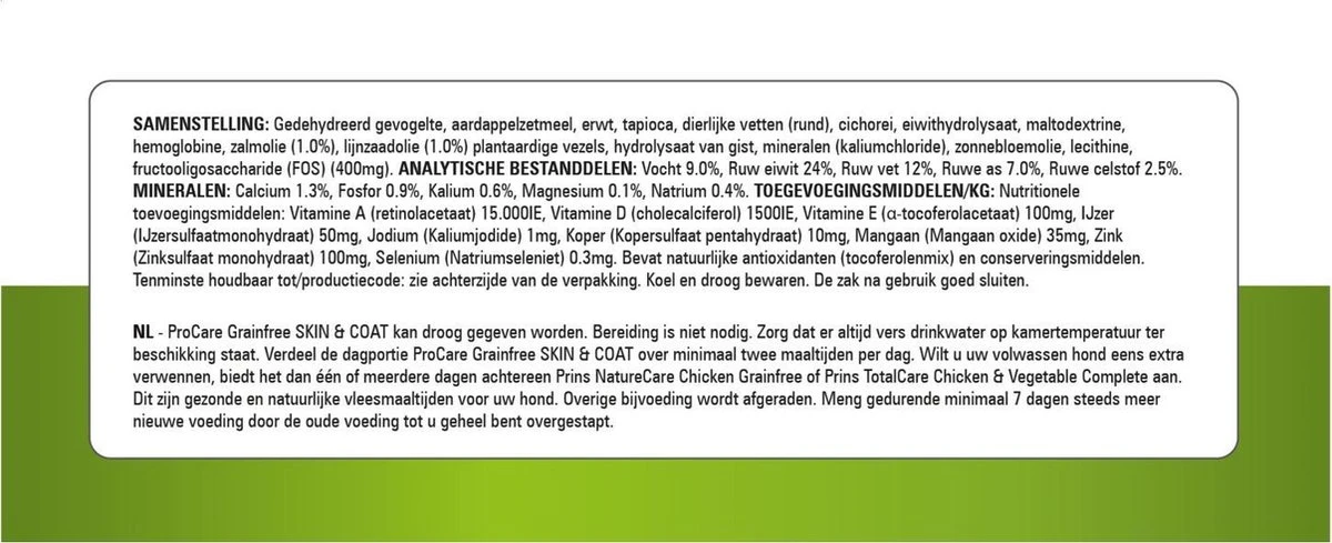 Prins Procare Graanvrij Skin & Coat - 12 KG 7 Prins Procare Graanvrij Skin & Coat - 12 KG - Afbeelding 7