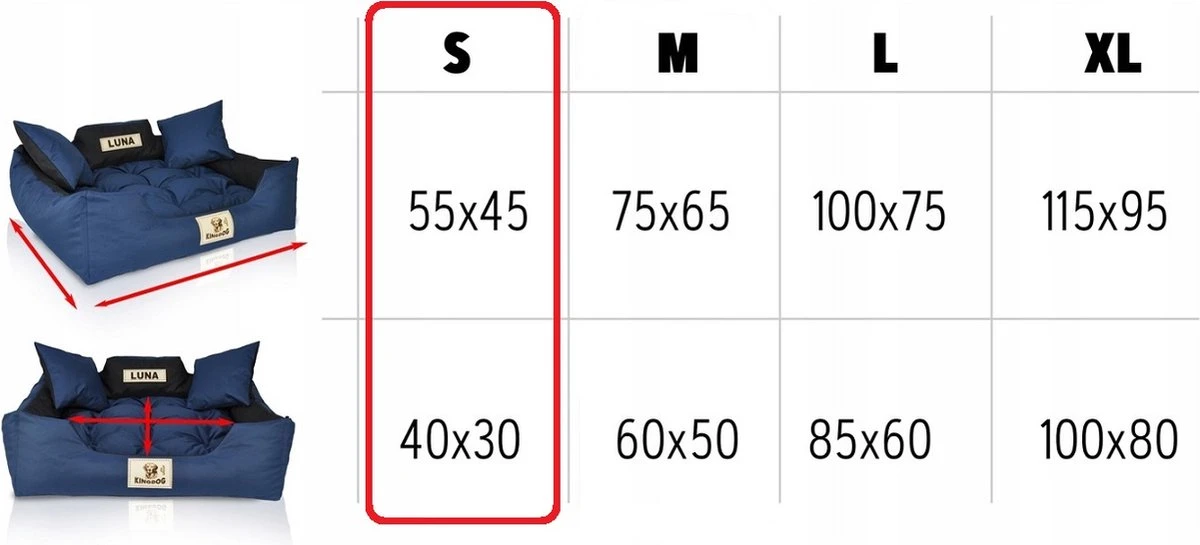 Kingdog - Honden- En Kattenbed 55 X 45 | Zwart - Maat S 6 Kingdog - Honden- En Kattenbed 55 X 45 | Zwart - Maat S - Afbeelding 6