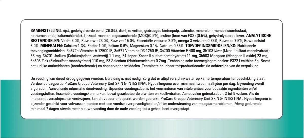 Prins Procare Croque Diet Skin & Intestinal - Hondenvoer - Eend 10 Kg 5 Prins Procare Croque Diet Skin & Intestinal - Hondenvoer - Eend 10 Kg - Afbeelding 5