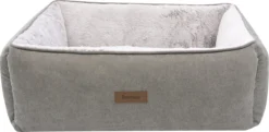 Benzano - Hondenmand - Pluche - Zacht - Wasmachine Wasbaar - Schuimvulling - Grijs/Taupe - 80 CM