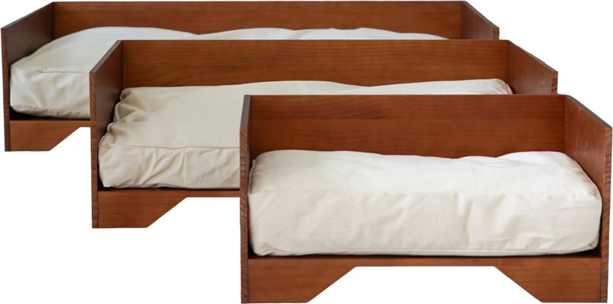 STUDIO ANIMAUX Hondenmand Met Katoenen Kussen (maat L) | 119 X 76,5 Cm | Hondenbed | Hondensofa | Hondenbank | Hout | Bruin 10 STUDIO ANIMAUX Hondenmand Met Katoenen Kussen (maat L) | 119 X 76,5 Cm | Hondenbed | Hondensofa | Hondenbank | Hout | Bruin - Afbeelding 10