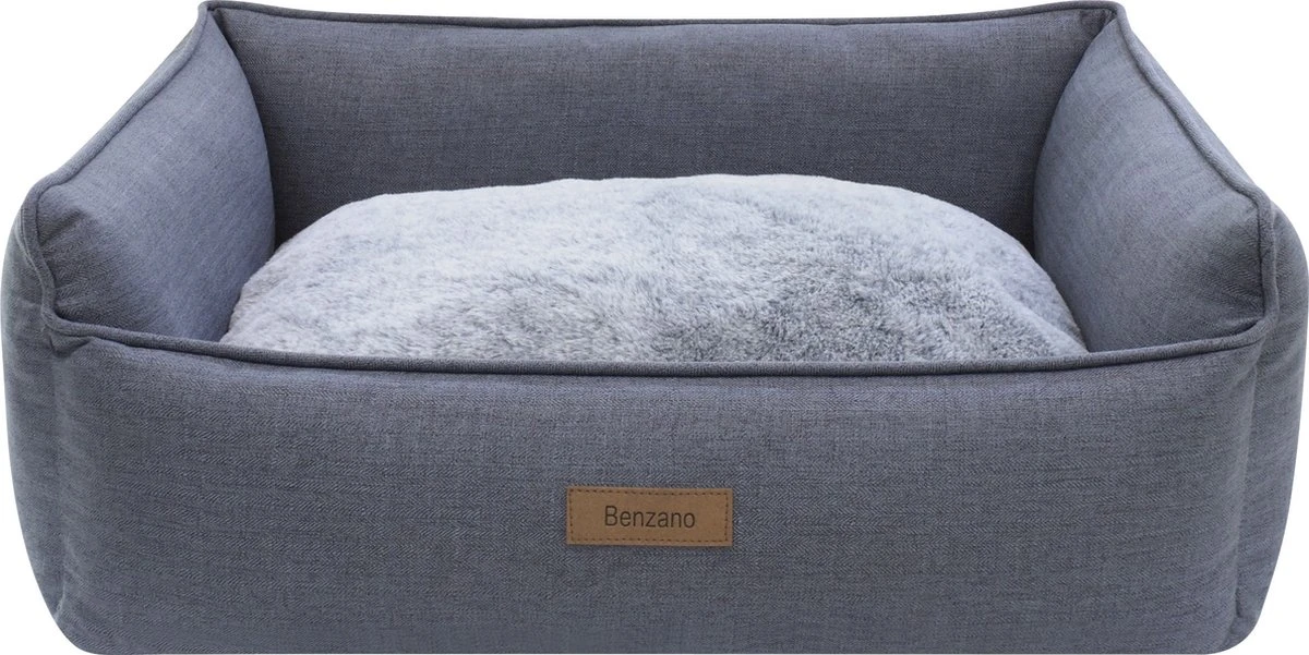 Benzano - Hondenmand - All Season - Wasmachine Wasbaar - Omkeerbaar Kussen - Pluche - Schuimvulling - Grijs - 80 CM 1 Benzano - Hondenmand - All Season - Wasmachine Wasbaar - Omkeerbaar Kussen - Pluche - Schuimvulling - Grijs - 80 CM