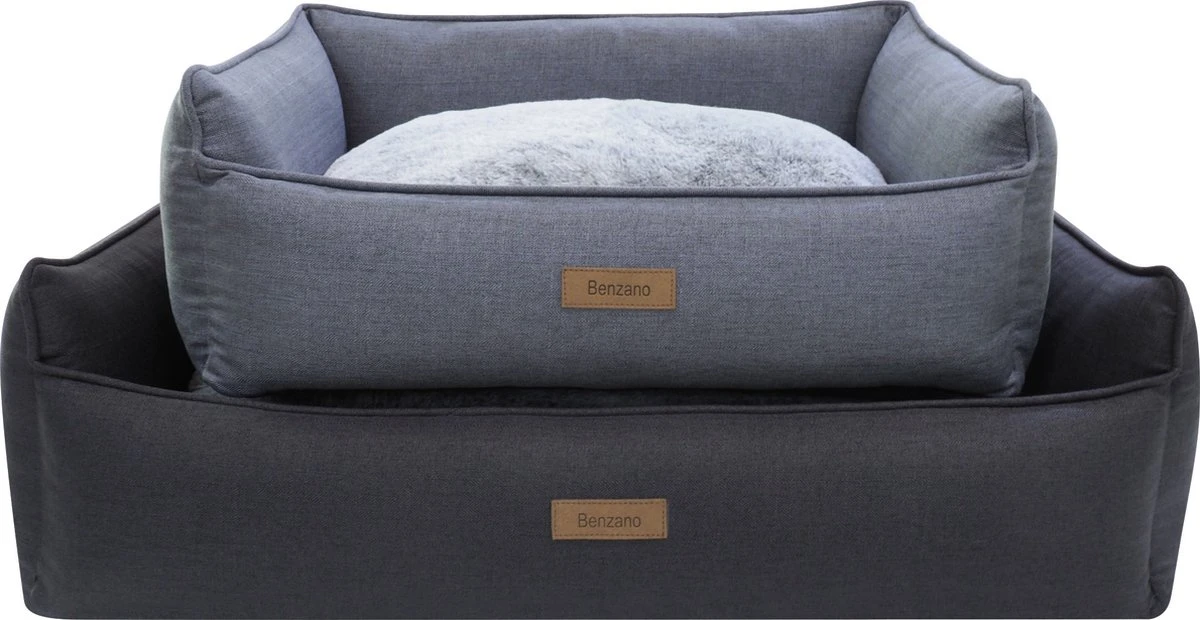 Benzano - Hondenmand - All Season - Wasmachine Wasbaar - Omkeerbaar Kussen - Pluche - Schuimvulling - Antraciet - 100 CM 4 Benzano - Hondenmand - All Season - Wasmachine Wasbaar - Omkeerbaar Kussen - Pluche - Schuimvulling - Antraciet - 100 CM - Afbeelding 4