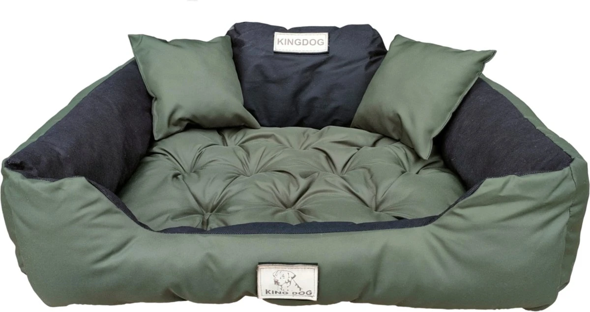 KingDog - Honden- En Kattenbed Met Twee Kussen - Wasbaar - Binnenmaat: 130x100m/ Buitenmaat: 145x115cm- Groen 2 KingDog - Honden- En Kattenbed Met Twee Kussen - Wasbaar - Binnenmaat: 130x100m/ Buitenmaat: 145x115cm- Groen - Afbeelding 2