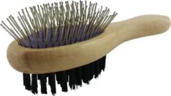 Merkloos Nobleza Dierenborstel - Hondenborstel - Kattenborstel - Tweezijdig - Dubbelzijdig - Hout - Maat L -Hondenartikelen Winkel 1200x681 4