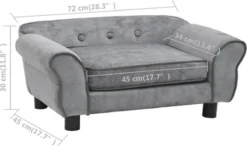 VidaXL Hondenbank 72x45x30 Cm Pluche Grijs -Hondenartikelen Winkel 1200x709 3