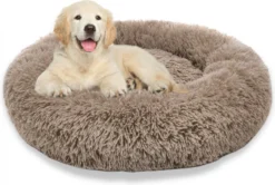 Topmast Fluffy Donut - Dierenmand - Donut Hondenmand - Camel - 40 Cm