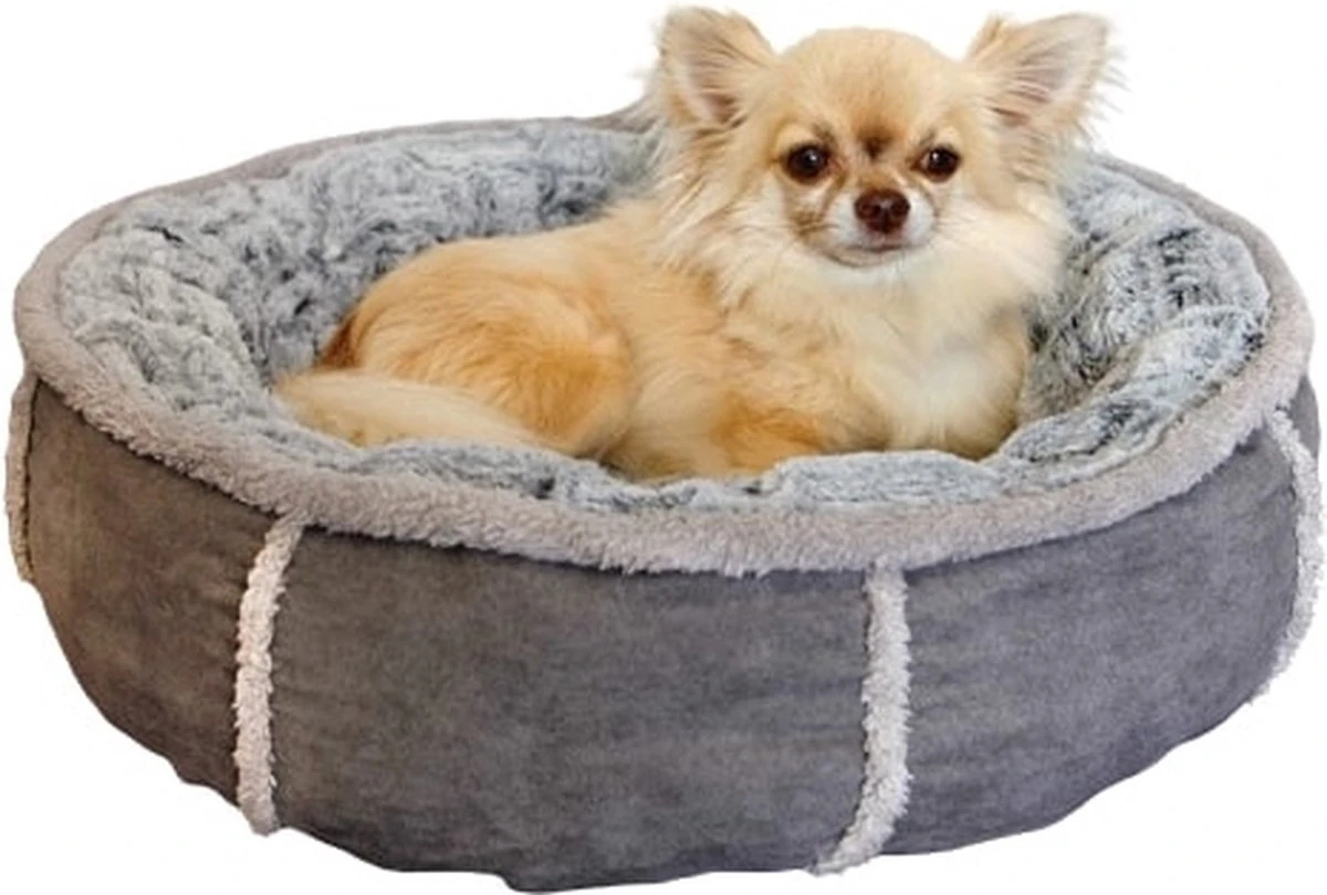 Rosewood Hondenmand Pluche Donut Grijs - 51X51X13 CM 2 Rosewood Hondenmand Pluche Donut Grijs - 51X51X13 CM - Afbeelding 2