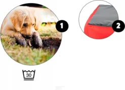 Ecco - Honden- En Kattenbed Met Kussen | Binnenmaat: 130x100 / Buitenmaat: 145x115cm - Beige / Zwart -Hondenartikelen Winkel 1200x859 1