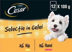 Cesar Selectie In Gelei Maaltijdzakjes Honden Natvoer - Vlees En Groenten In Gelei - 48 X 100g