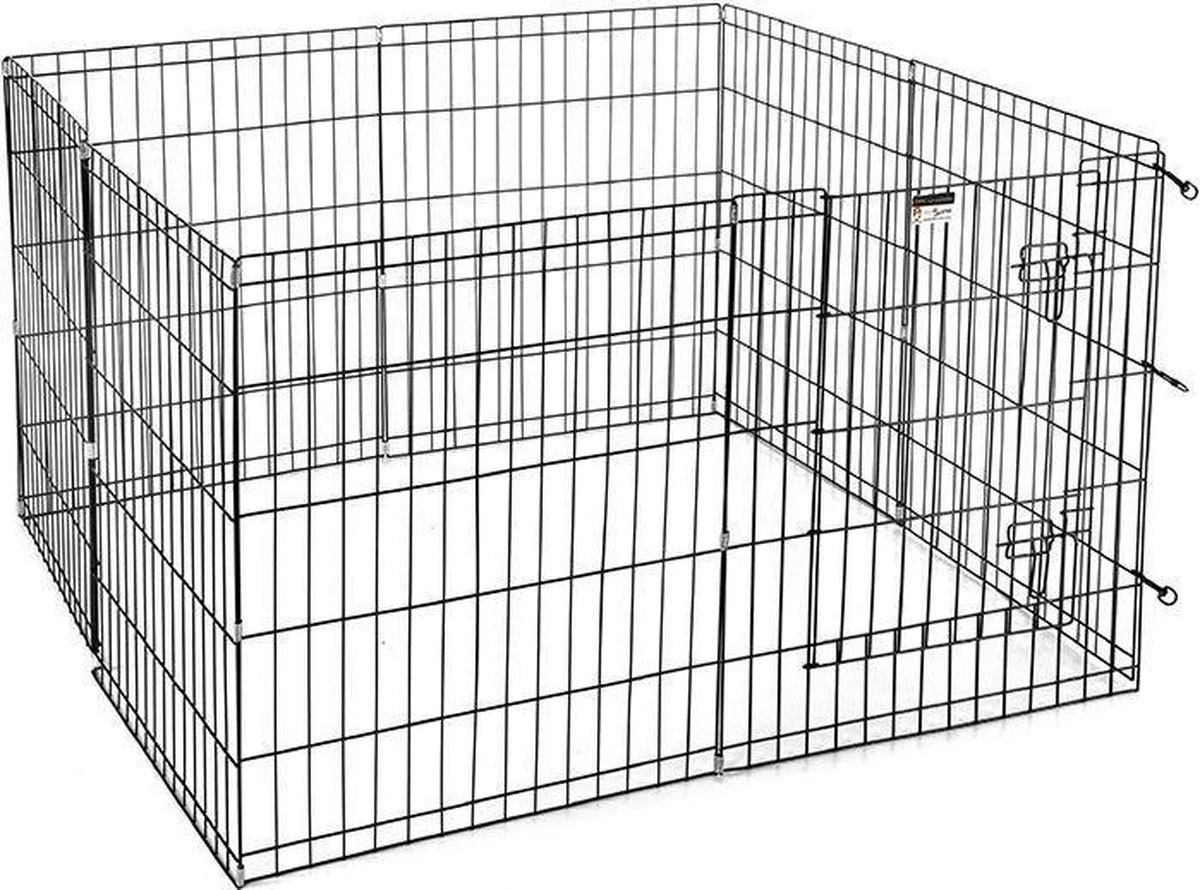 Topmast Puppyren Hond Opvouwbaar XL Zwart Gecoat Metaal. 76 Cm Hoog - 560 Cm Omtrek 4 Topmast Puppyren Hond Opvouwbaar XL Zwart Gecoat Metaal. 76 Cm Hoog - 560 Cm Omtrek - Afbeelding 4