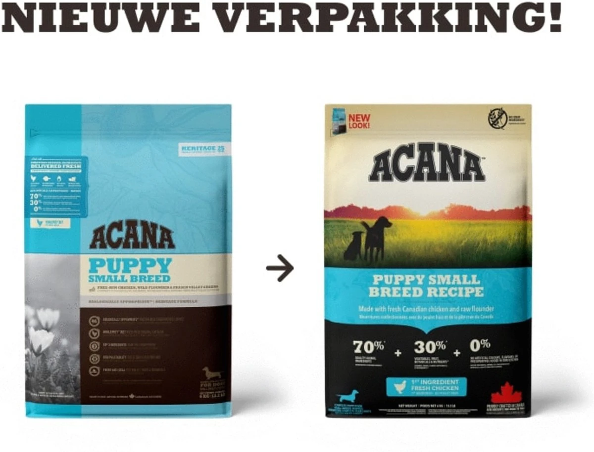 Acana Heritage Puppy Small Breed (6 KG) 9 Acana Heritage Puppy Small Breed (6 KG) - Afbeelding 9