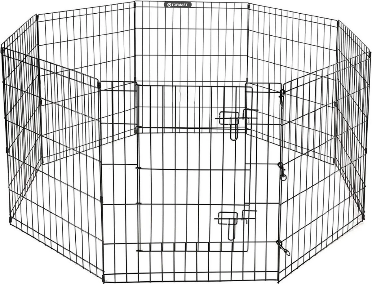 Topmast Puppyren Uitvouwbaar - Zwart - 560 Cm Omtrek - 60 Cm Hoog - Opvouwbaar XL - Hondenren 3 Topmast Puppyren Uitvouwbaar - Zwart - 560 Cm Omtrek - 60 Cm Hoog - Opvouwbaar XL - Hondenren - Afbeelding 3