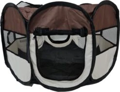Dailyibed Opvouwbare Puppyren - Bruin - 115x115x58 Cm - Incl. Draagtas - Incl. Voederbak -Hondenartikelen Winkel 1200x921 5