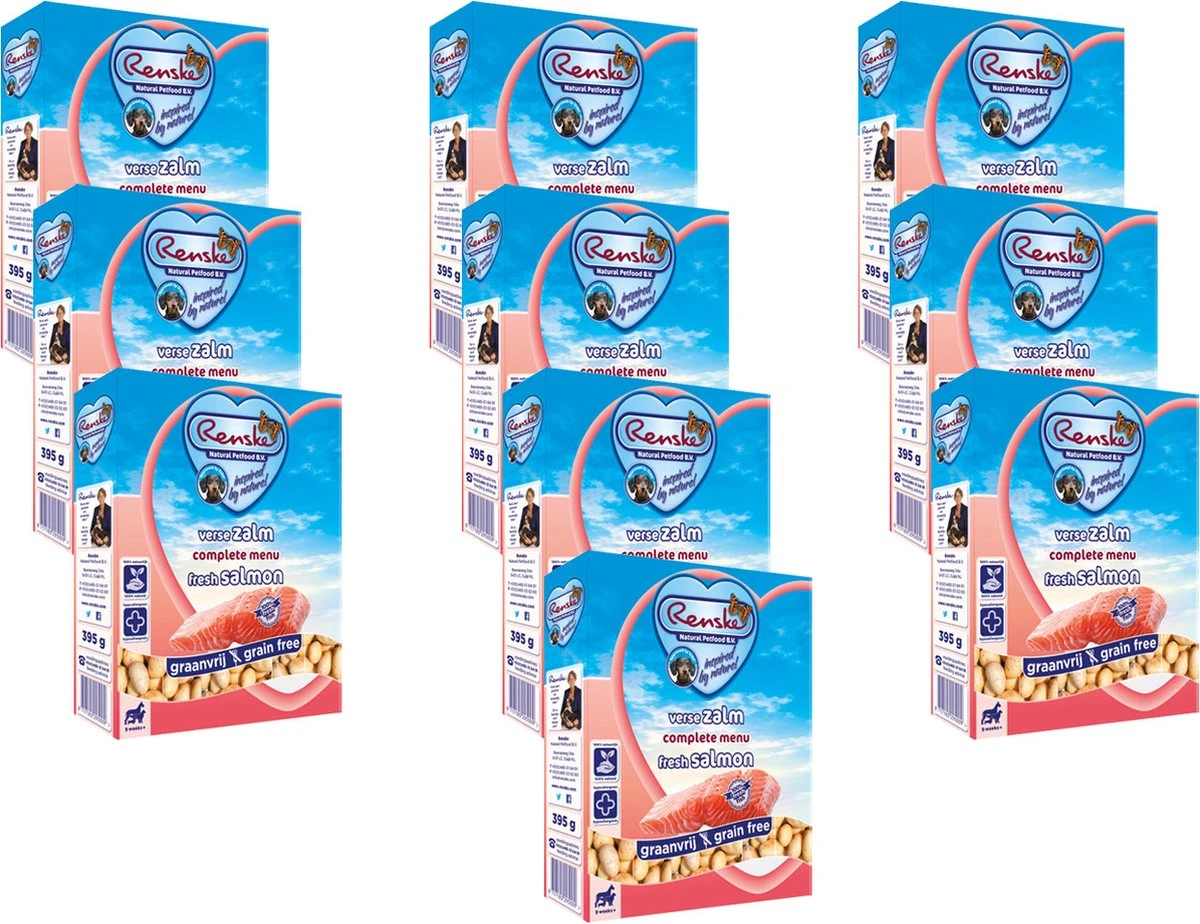 Renske Vers Vlees Zalm Graanvrij - Hondenvoer - 10 X 395 Gr 9 Renske Vers Vlees Zalm Graanvrij - Hondenvoer - 10 X 395 Gr - Afbeelding 9