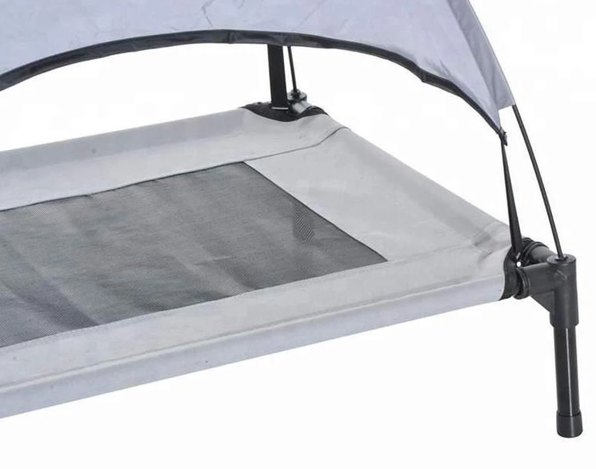 Dogs&Co Honden Ligbed Met Zonnedak Grijs 122x92x23 Cm Hoogte Incl Dak 108cm - Grote Hondenbed Stretcher Met UV Canopy - Hondenstretcher Met Zonnetent 2 Dogs&Co Honden Ligbed Met Zonnedak Grijs 122x92x23 Cm Hoogte Incl Dak 108cm - Grote Hondenbed Stretcher Met UV Canopy - Hondenstretcher Met Zonnetent - Afbeelding 2
