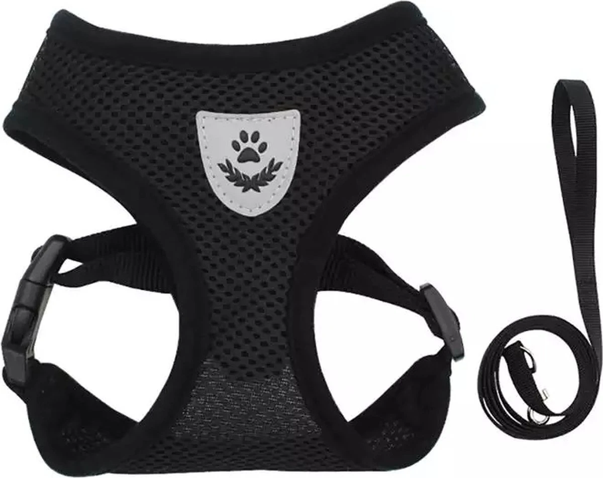 Zavelo® Honden Tuigje - Puppy En Kattentuigje - Hondenharnas - Reflecterend - Incl. Bijpassend Riempje - Zwart-Maat: S 1 Zavelo® Honden Tuigje - Puppy En Kattentuigje - Hondenharnas - Reflecterend - Incl. Bijpassend Riempje - Zwart-Maat: S