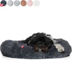 Snoozle Donut Hondenmand - Zacht En Luxe Hondenkussen - Wasbaar - Fluffy - Hondenmanden - 60cm - Grijs