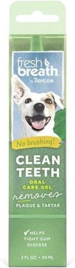 Tropiclean Fresh Breath Clean Teeth Oral Care Gel - Gebitsverzorging - Mint 59 Ml -Hondenartikelen Winkel 337x1200