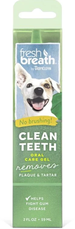 Tropiclean Fresh Breath Clean Teeth Oral Care Gel - Gebitsverzorging - Mint 59 Ml -Hondenartikelen Winkel 393x1200