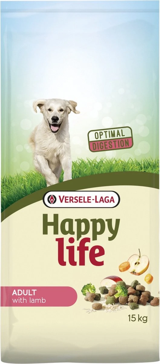 VERSELE-LAGA Happy Life Adult Lam Digestion - Hondenvoer - 15 Kg 1 VERSELE-LAGA Happy Life Adult Lam Digestion - Hondenvoer - 15 Kg