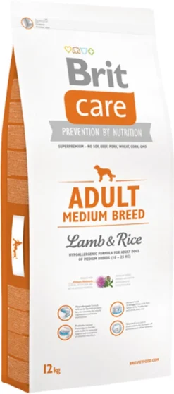 Brit Care Adult Medium Lam Hypo-allergeen 12kg Met 50% Vlees! -Hondenartikelen Winkel 530x1200