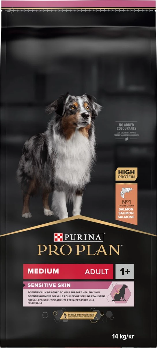 Pro Plan Medium Adult Sensitive Skin - Honden Droogvoer - Zalm - 14 Kg 7 Pro Plan Medium Adult Sensitive Skin - Honden Droogvoer - Zalm - 14 Kg - Afbeelding 7