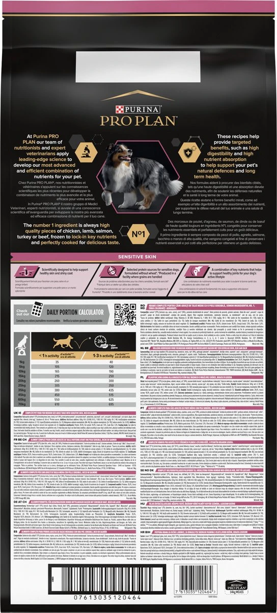 Pro Plan Medium Adult Sensitive Skin - Honden Droogvoer - Zalm - 14 Kg 2 Pro Plan Medium Adult Sensitive Skin - Honden Droogvoer - Zalm - 14 Kg - Afbeelding 2