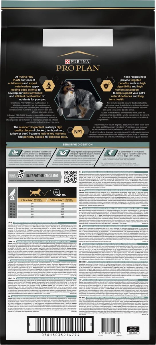 Pro Plan Medium Adult Sensitive Digestion - Honden Droogvoer - Lam - 14 Kg 8 Pro Plan Medium Adult Sensitive Digestion - Honden Droogvoer - Lam - 14 Kg - Afbeelding 8