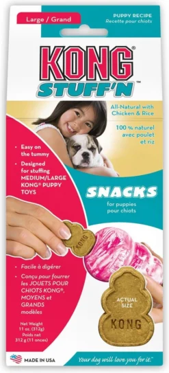 Kong Stuff 'N Snacks Puppy Hondensnack - Kip&Rijst - L -Hondenartikelen Winkel 546x1200