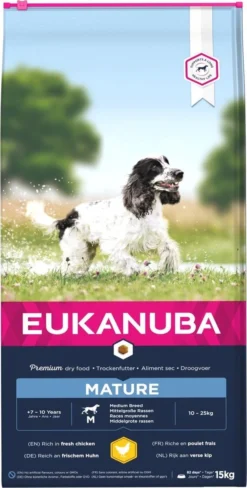 Eukanuba Dog Mature & Senior - Medium Breed - Kip - Hondenvoer - 15 Kg