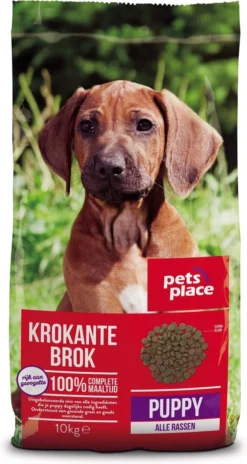 Pets Place Puppy Krokante Brokken - Hondenvoer - Gevogelte&Vlees - 10 Kg