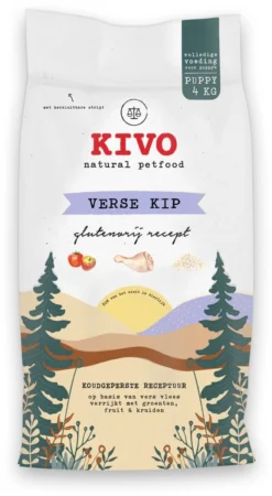 Kivo Petfood Puppybrokken Verse Kip Puppy - 4 Kg - Koudgeperst - Glutenvrij