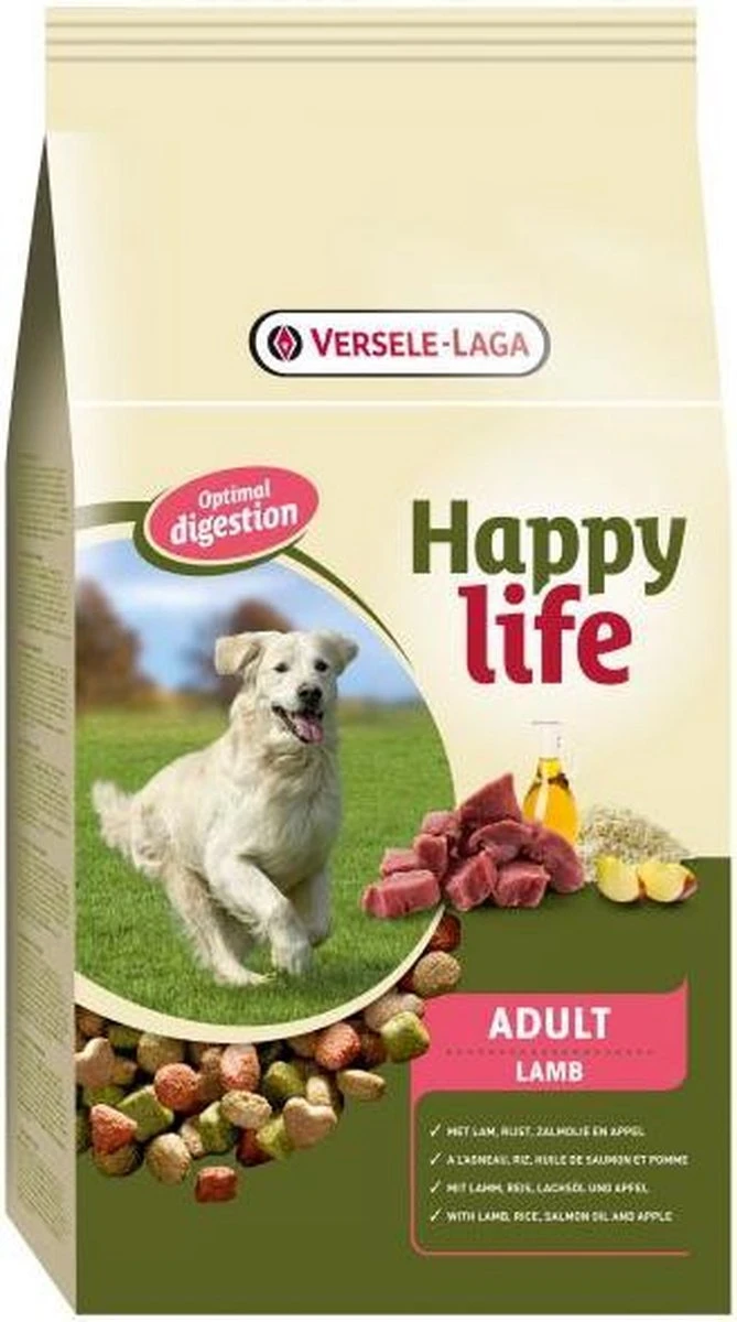 VERSELE-LAGA Happy Life Adult Lam Digestion - Hondenvoer - 15 Kg 4 VERSELE-LAGA Happy Life Adult Lam Digestion - Hondenvoer - 15 Kg - Afbeelding 4