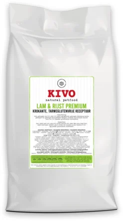 Kivo Petfood Hondenbrokken Krokant Lam & Rijst 15 Kg - Tarweglutenvrij