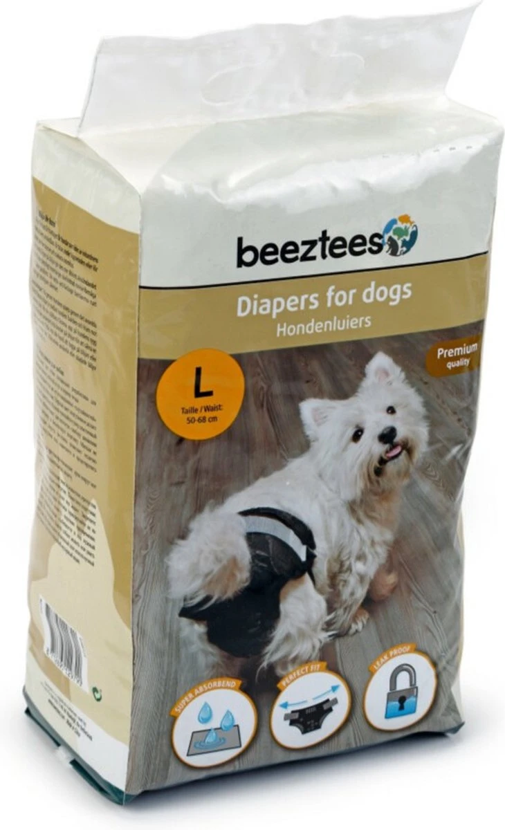 Beeztees - Hondenluier - Zwart - L - 10ST 2 Beeztees - Hondenluier - Zwart - L - 10ST - Afbeelding 2