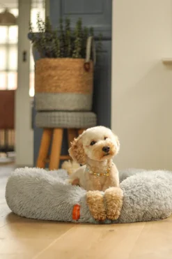 Happysnoots Hondenmand Met Rits - 80cm - Hondenbed - Donut Dog Bed - Fluffy - Grijs - Wasbaar -Hondenartikelen Winkel 799x1200 6